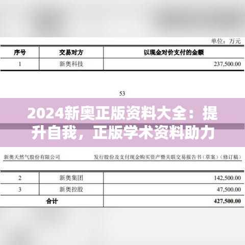 2024新奥正版资料大全：提升自我，正版学术资料助力