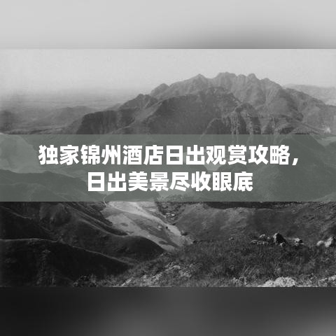 独家锦州酒店日出观赏攻略，日出美景尽收眼底