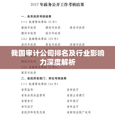 我国审计公司排名及行业影响力深度解析