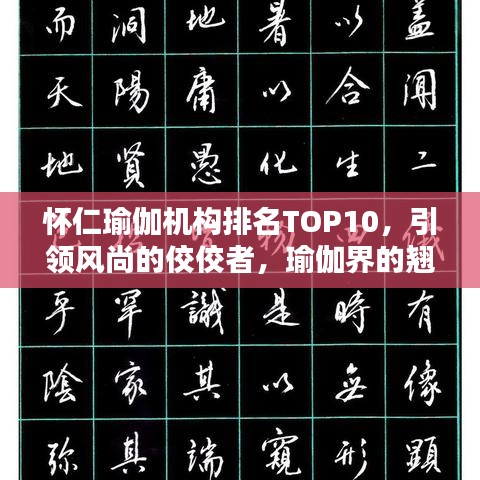 怀仁瑜伽机构排名TOP10，引领风尚的佼佼者，瑜伽界的翘楚！