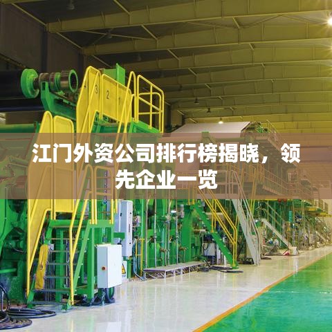 江门外资公司排行榜揭晓，领先企业一览