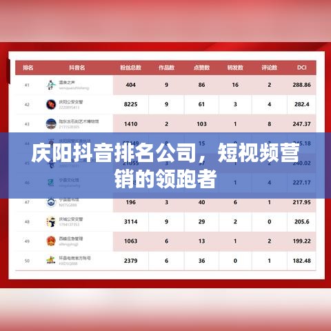 庆阳抖音排名公司，短视频营销的领跑者