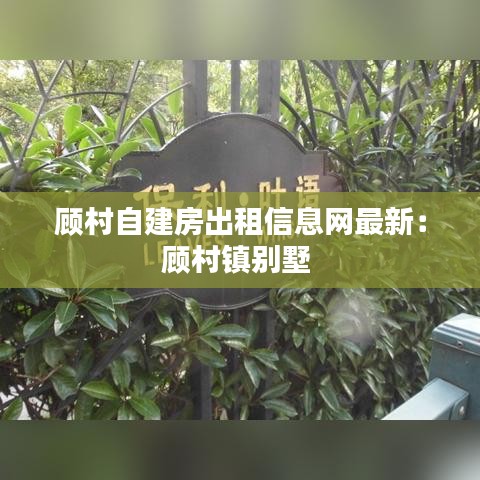 顾村自建房出租信息网最新：顾村镇别墅 
