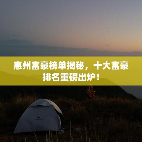 惠州富豪榜单揭秘，十大富豪排名重磅出炉！